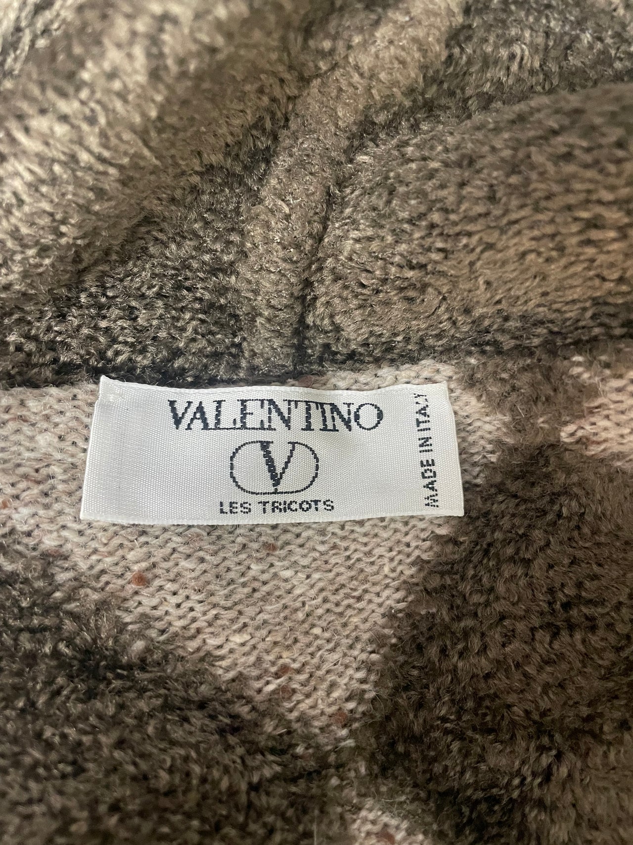 Valentino vintage cardigan waterfall long-line diamond pattern