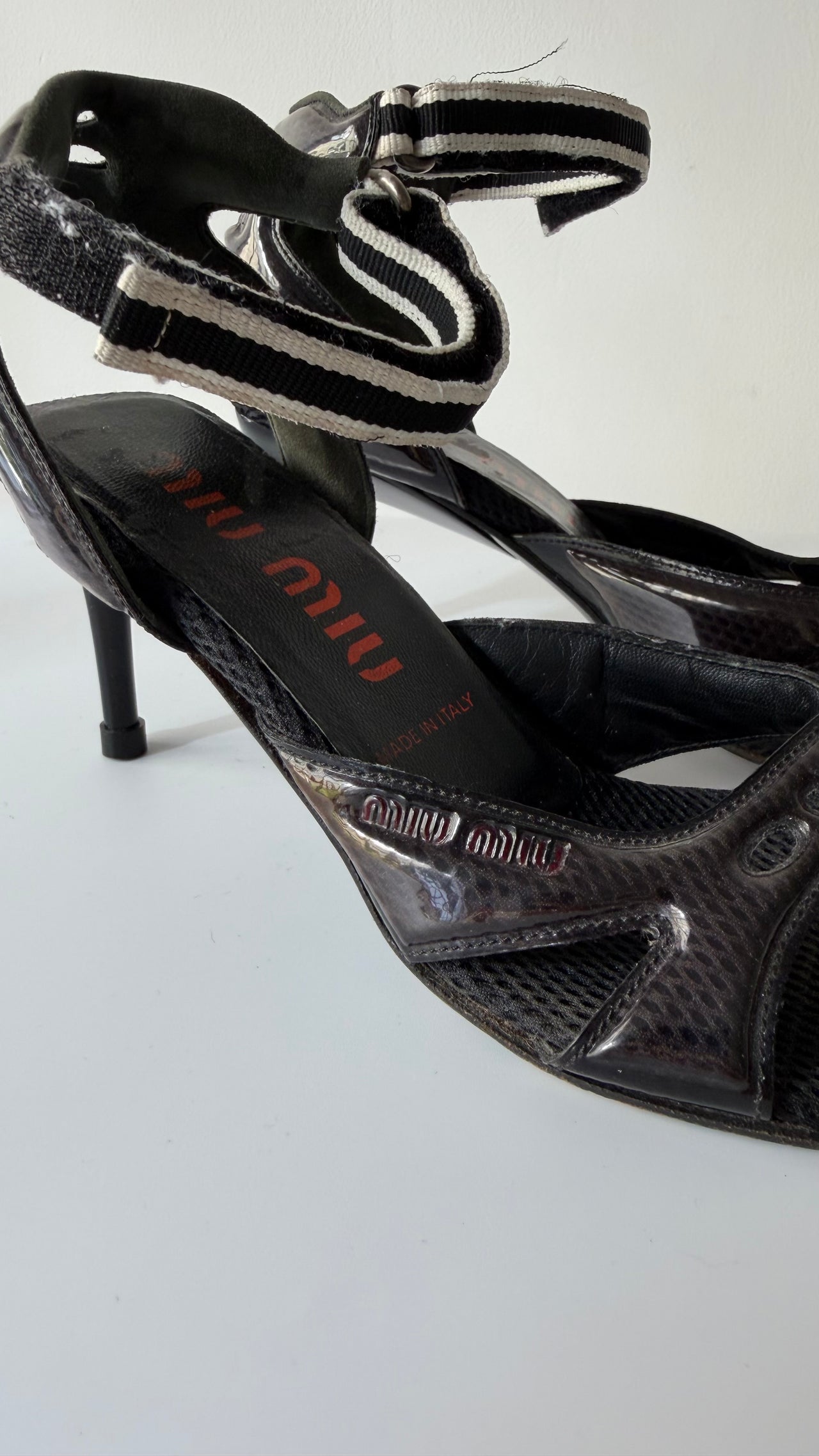 Miu Miu archive 1999 Sporty Chic open toe courts 35.5-36.5