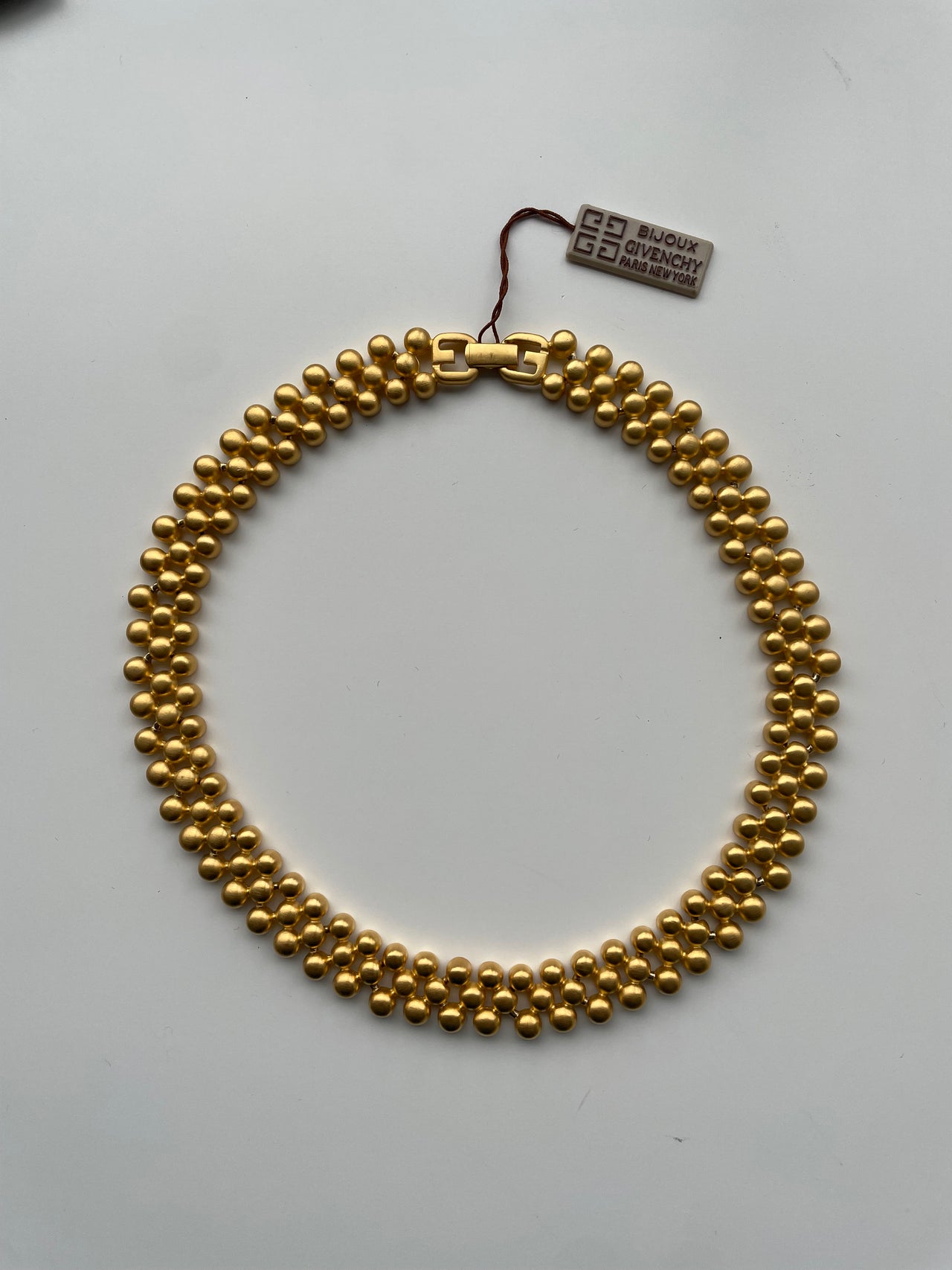 Givenchy 1980’s matte finish gold plated necklace choker vintage dead stock