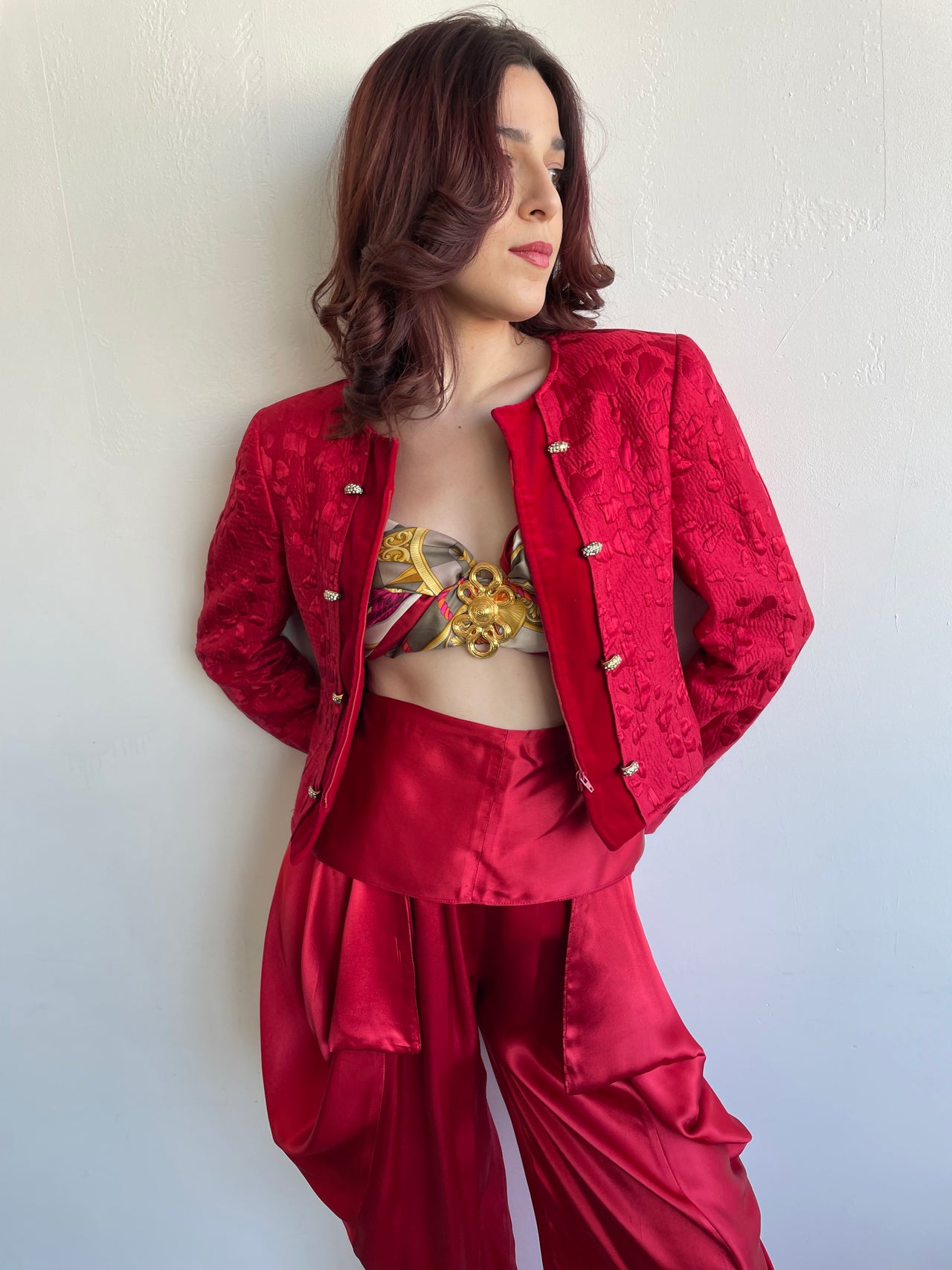 1980’s Valentino cropped red jacket