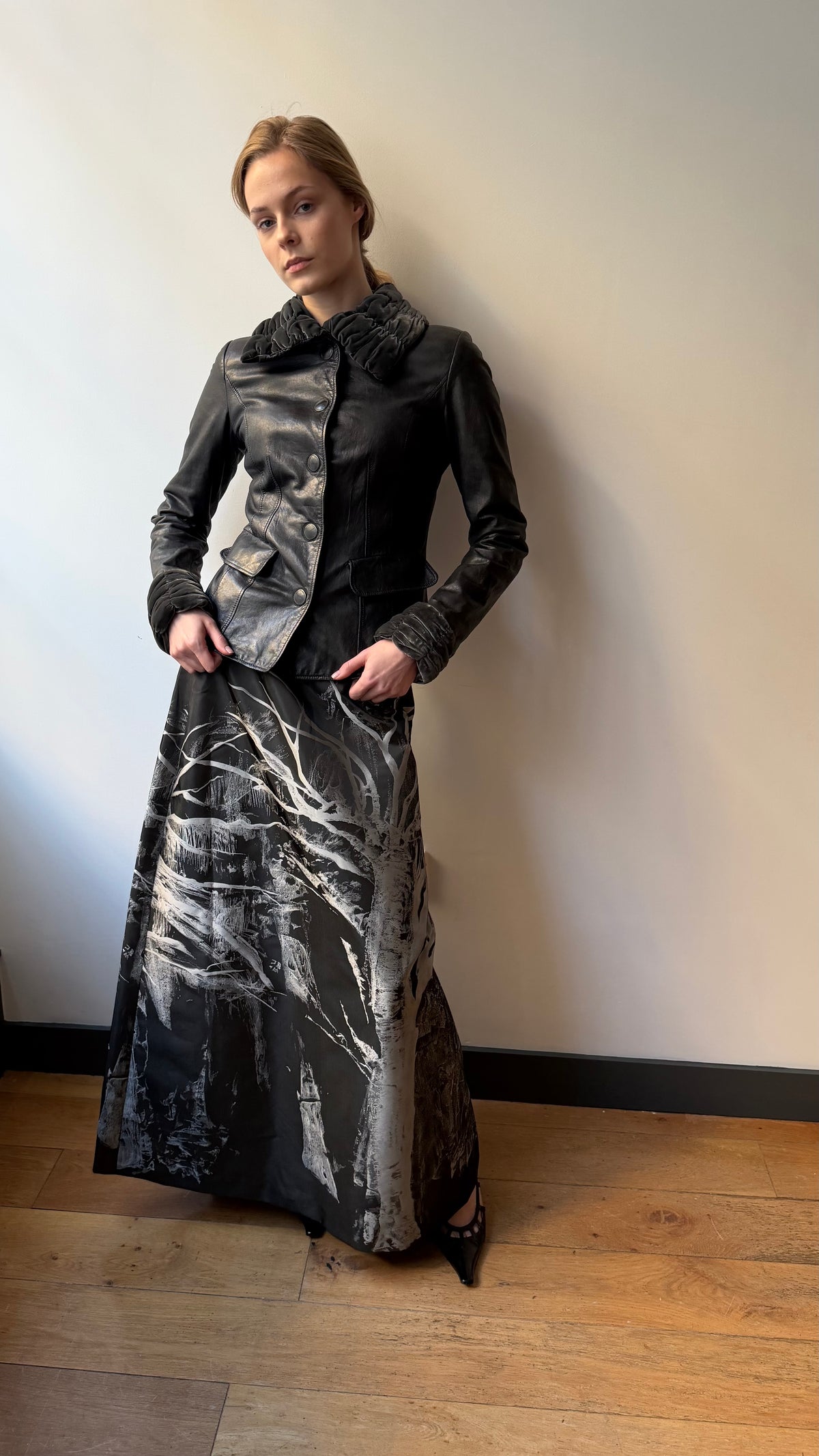 Maxi landscape print skirt