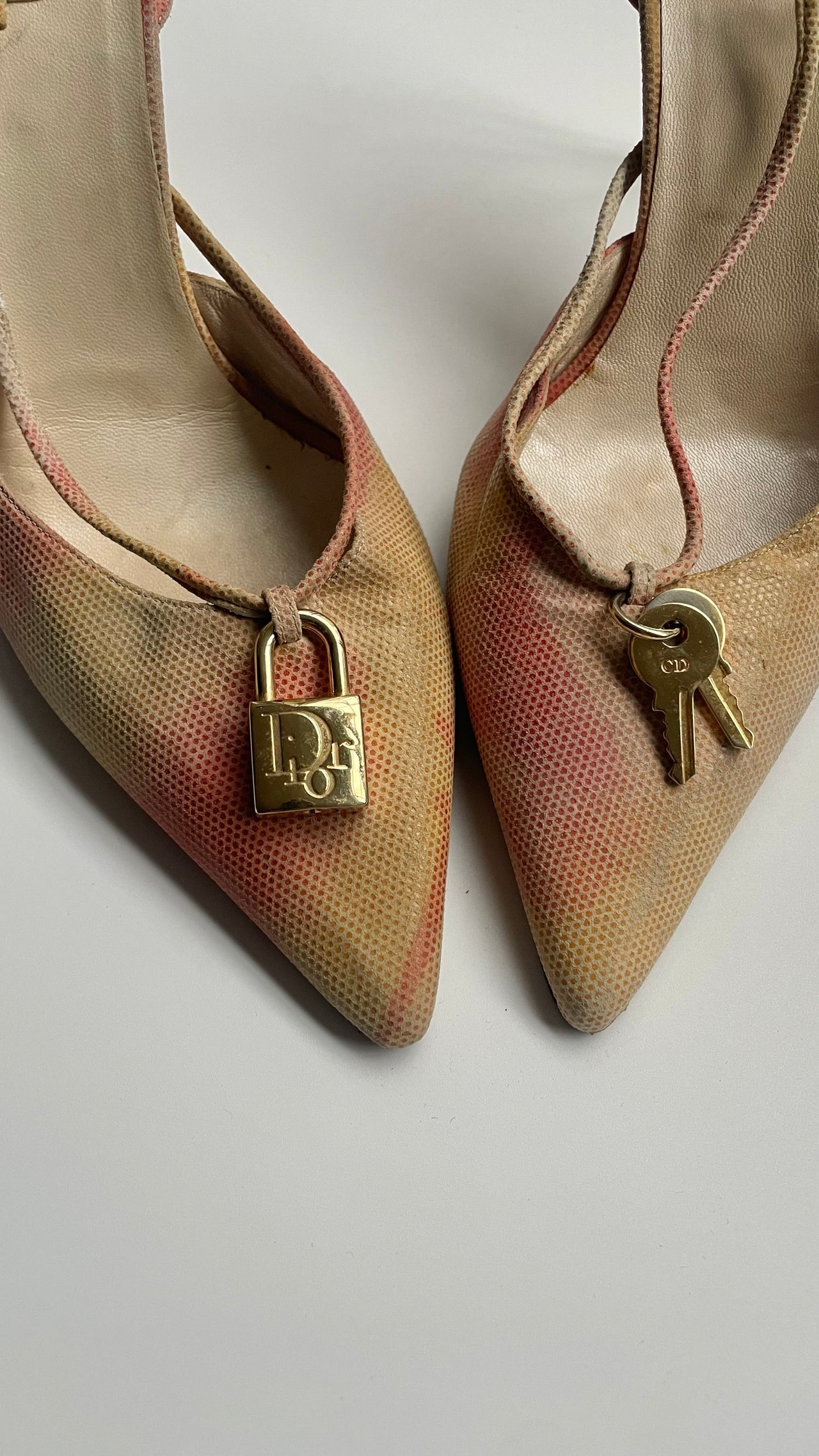 Dior vintage padlock slingback courts Galliano era