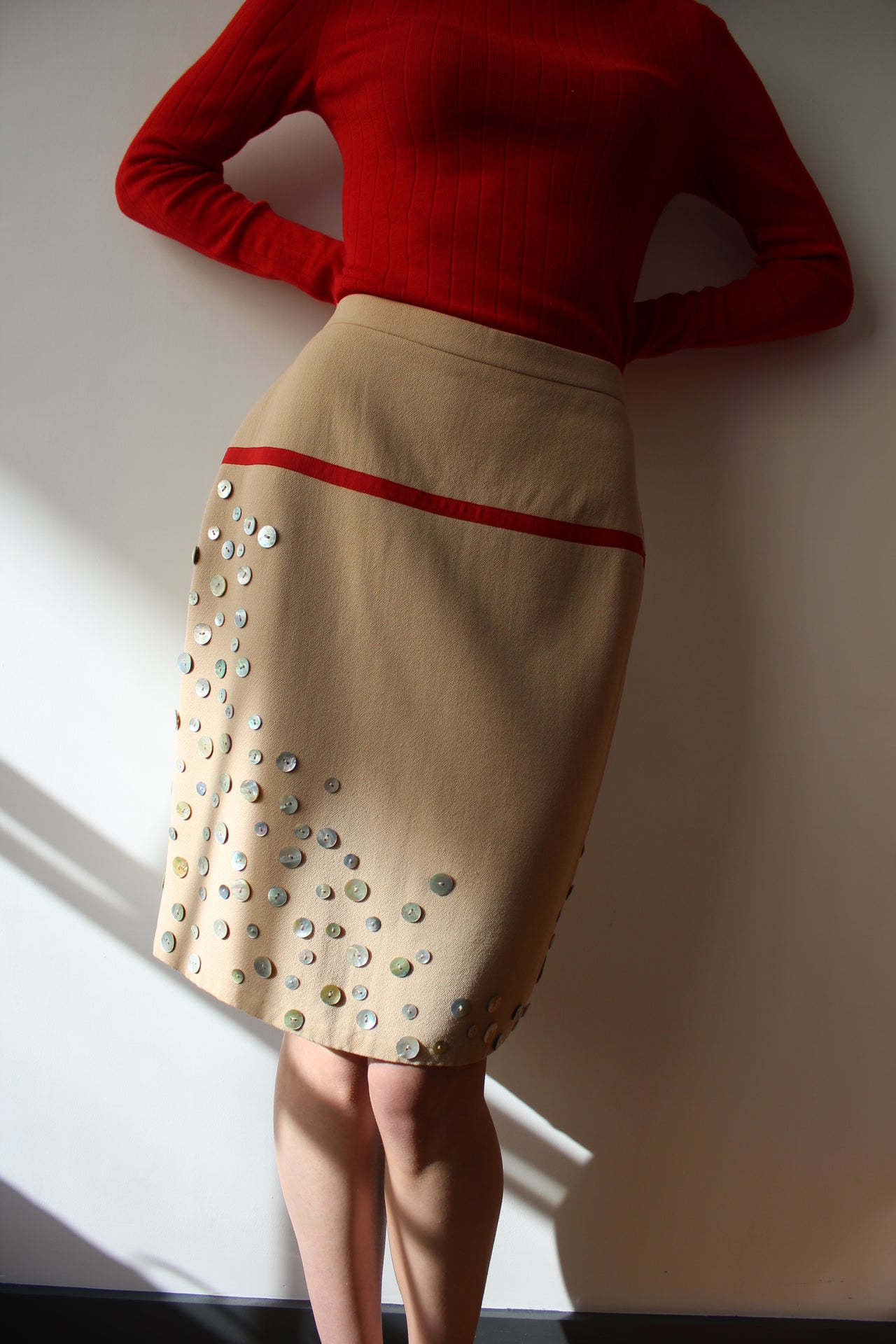 Chanel pear shell appliqué