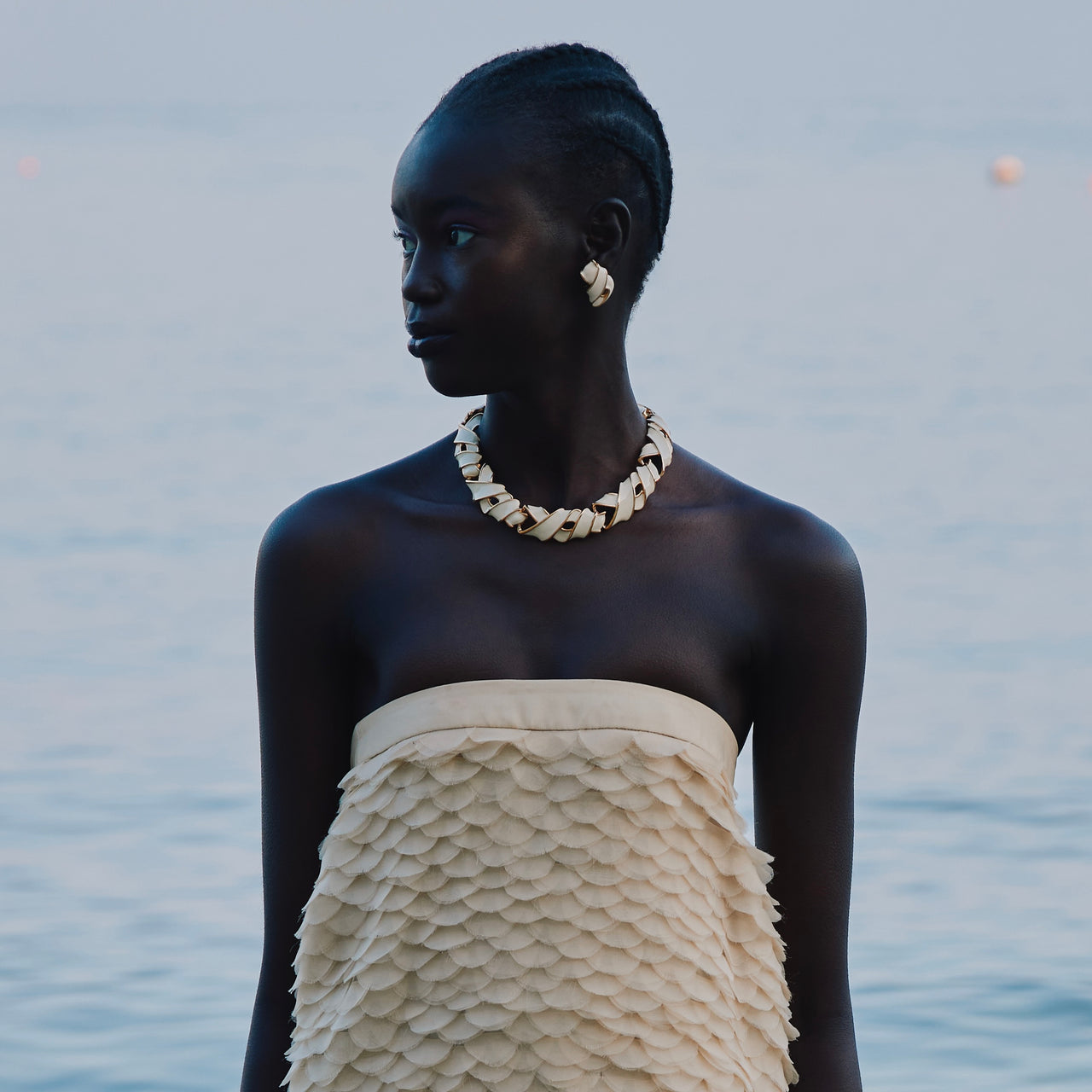 Givenchy vintage white ecru enamel jewellery set