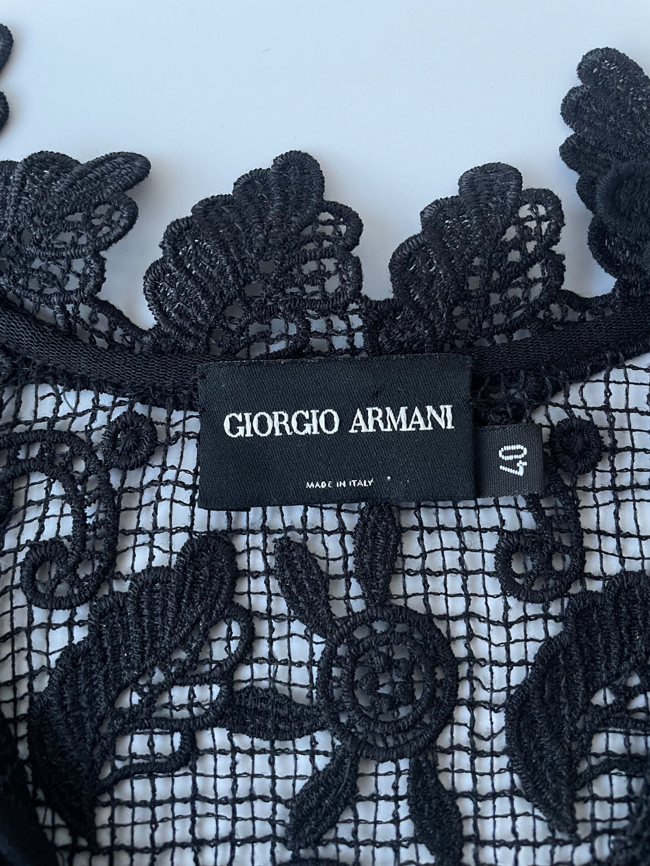 Giorgio Armani black crochet blouse