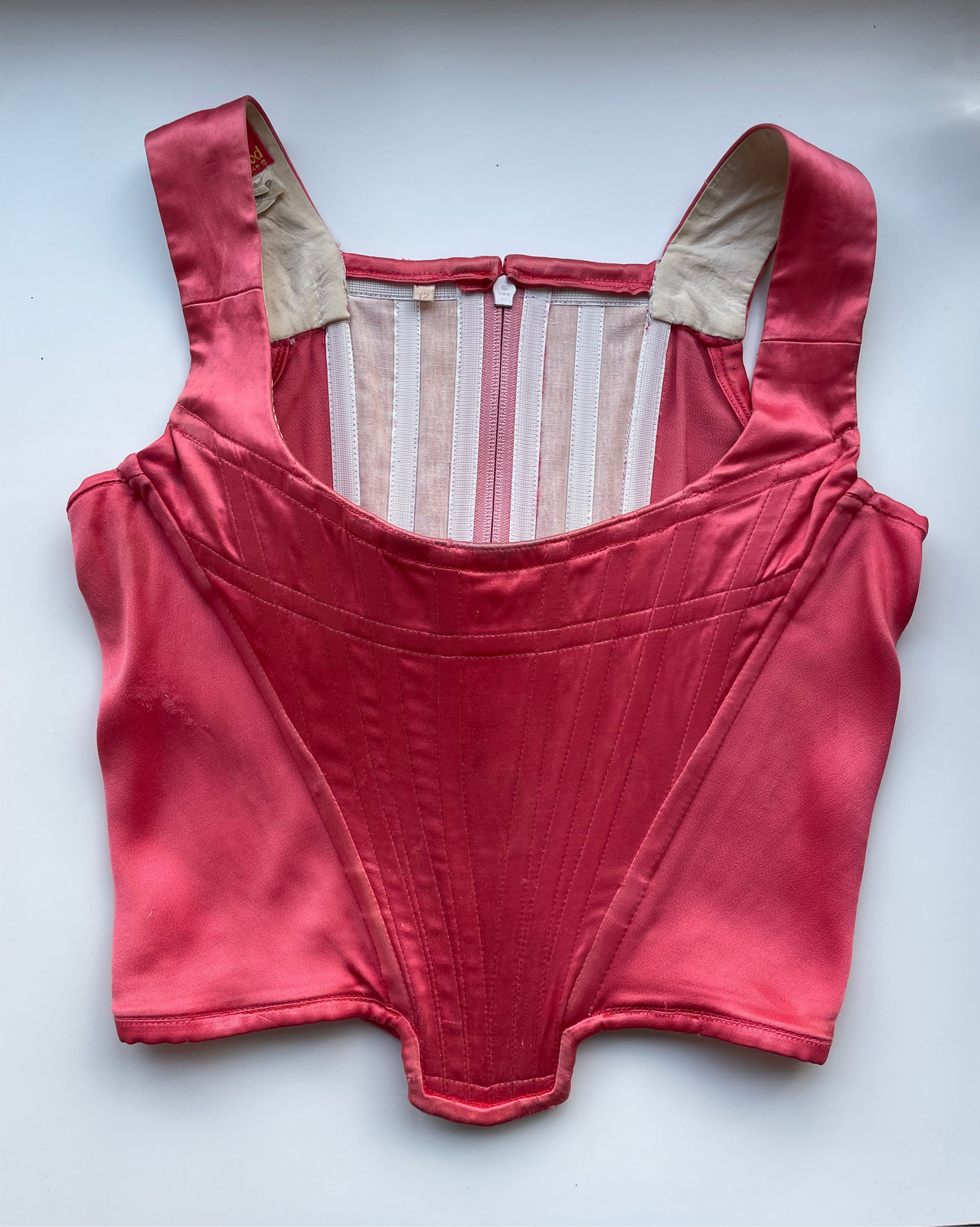 Vivienne Westwood S/S1992 ‘Statue of Liberty’ pink satin boned corset