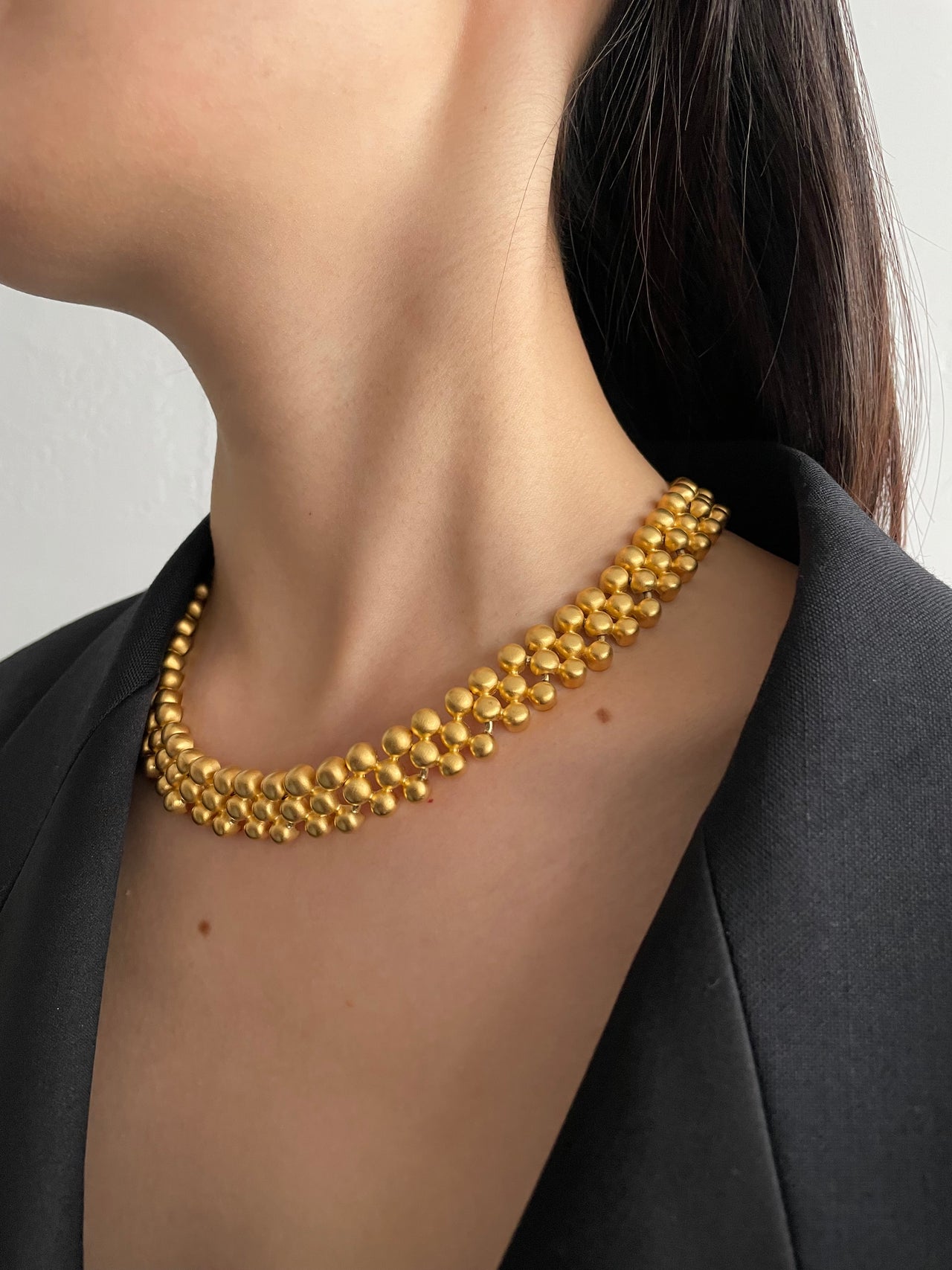 Givenchy 1980’s matte finish gold plated necklace choker vintage dead stock