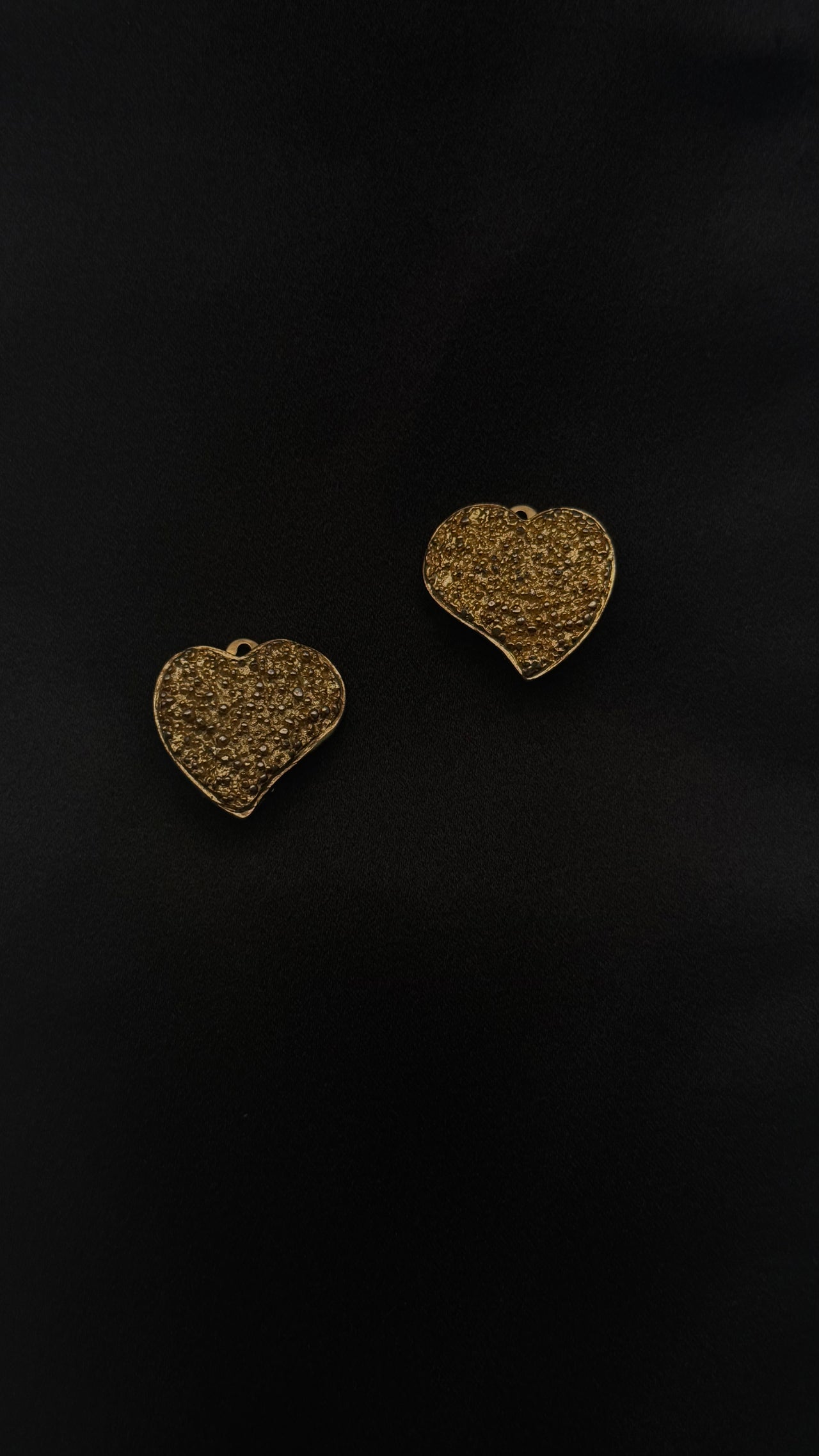 Yves Saint Laurent vintage 1980’s textured heart-shaped earrings