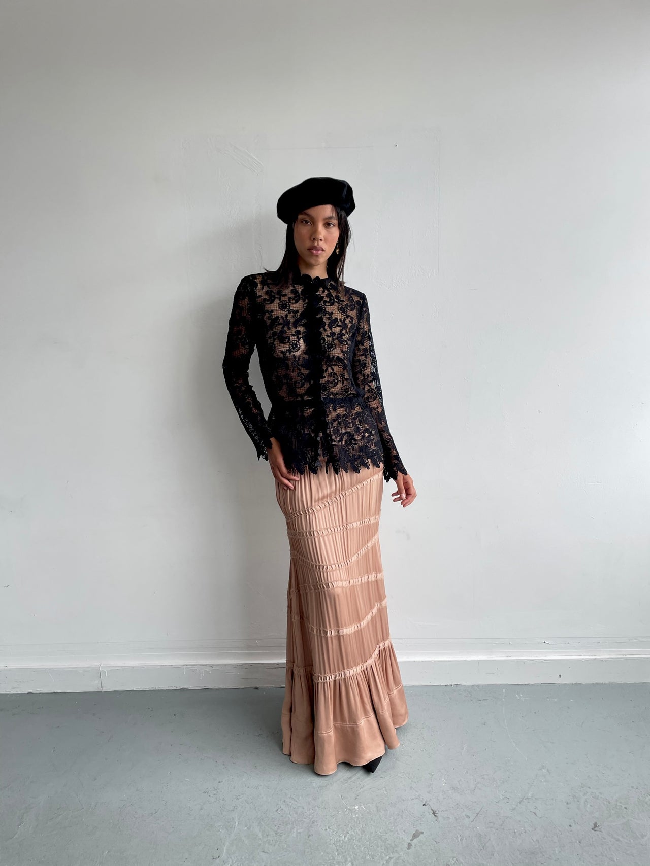 Yves Saint Laurent FW2001 Runaway Silk Maxi Ruffle Skirt