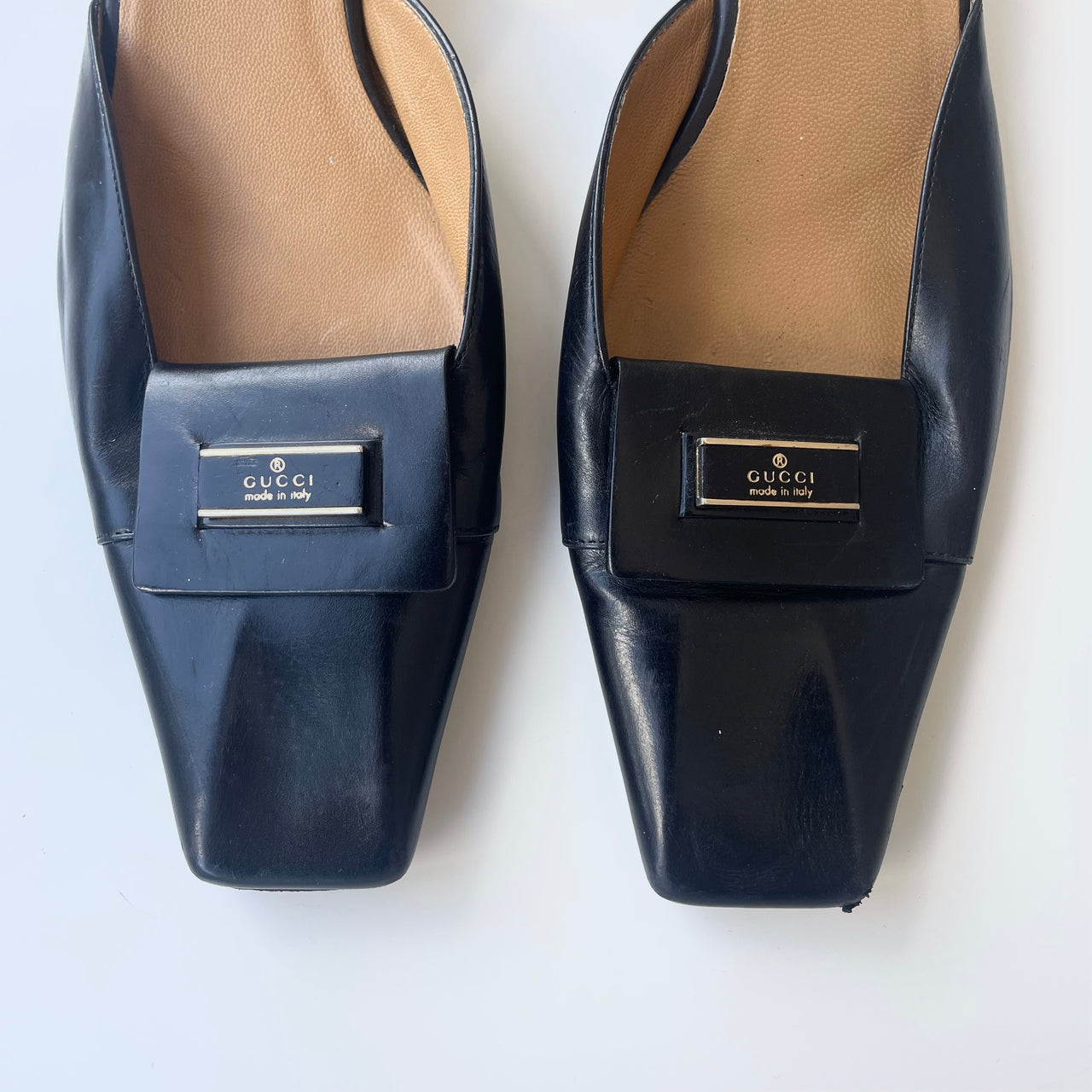 Gucci Tom Ford era black leather mules