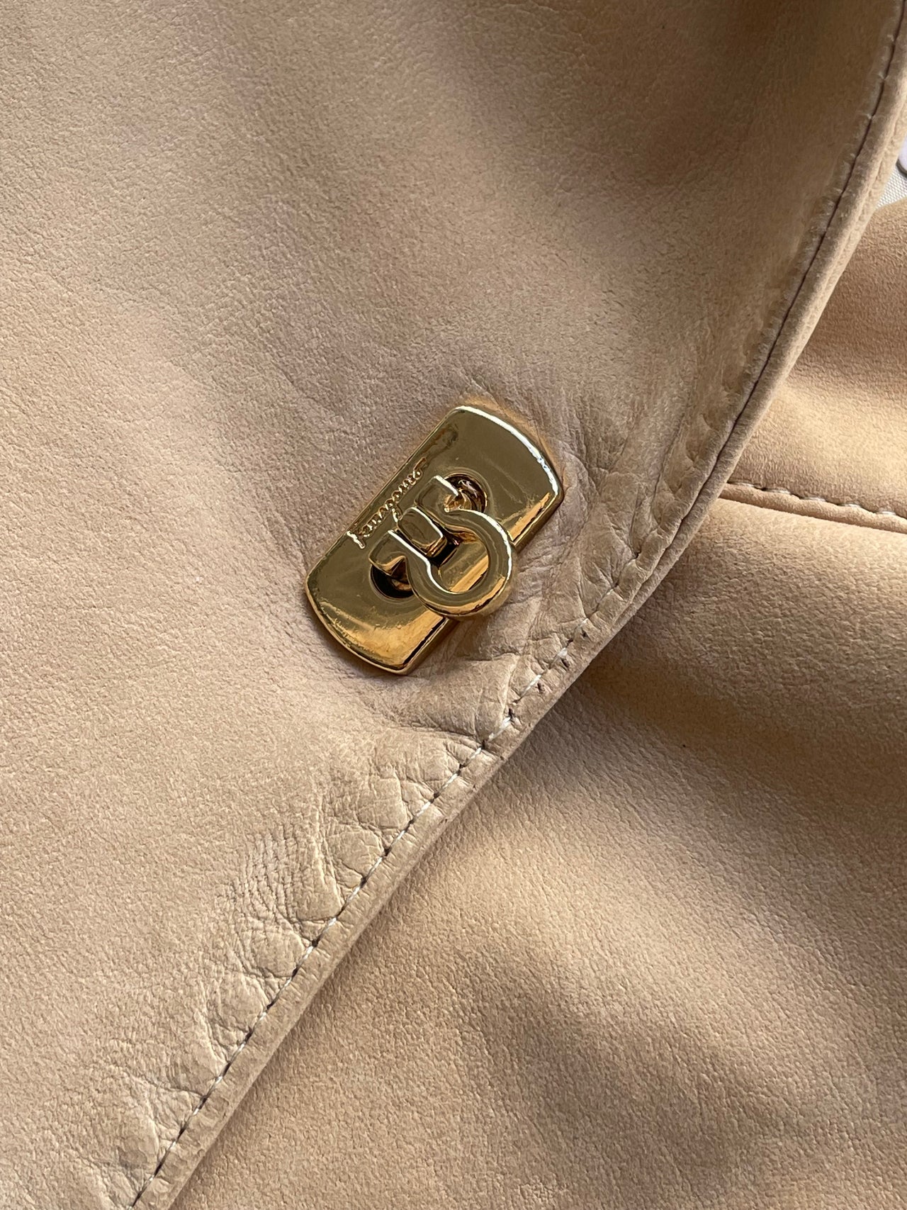 Salvatore Ferragamo beige nubuck trench coat