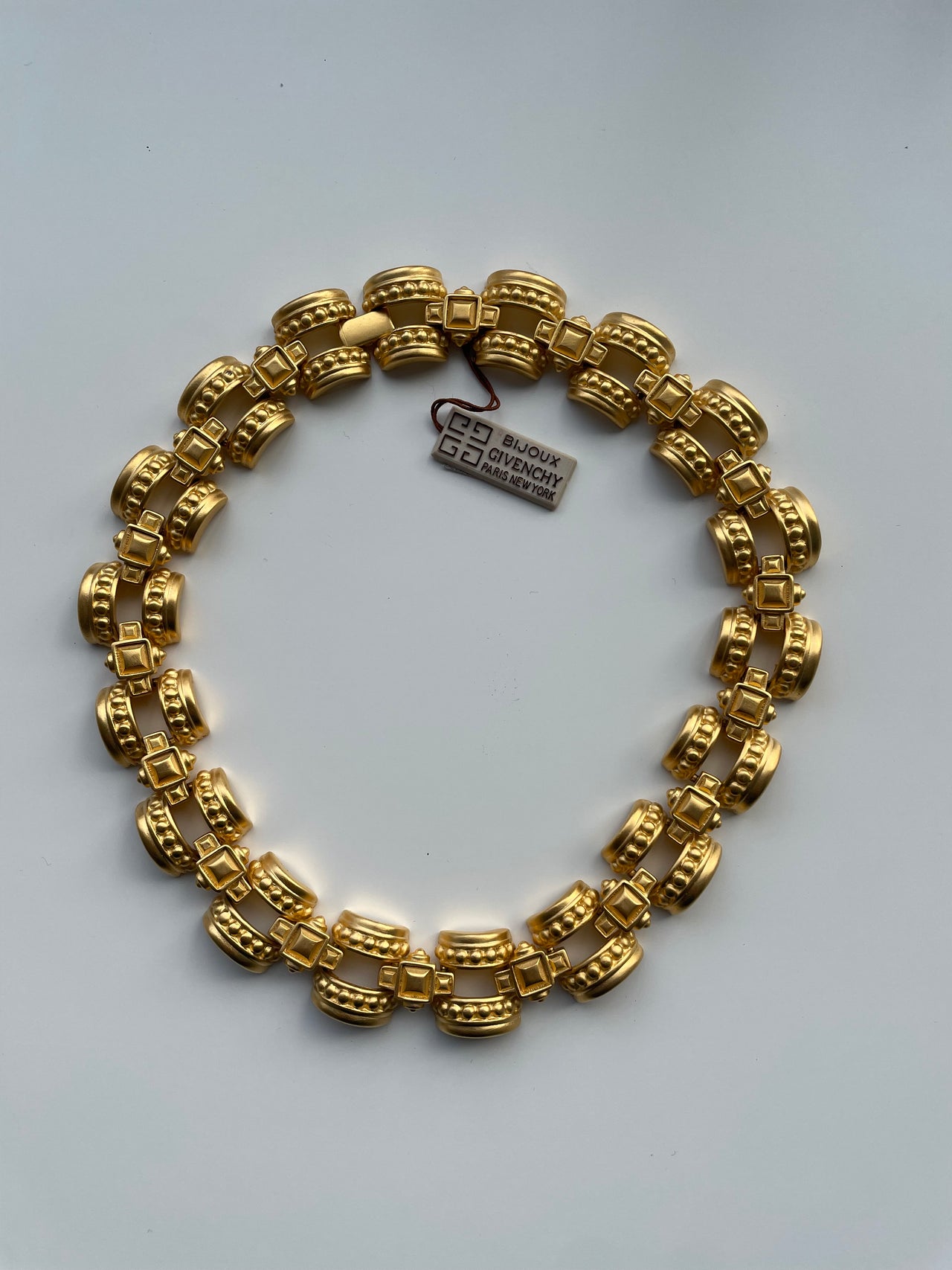 Givenchy 80’s vintage statement chunky necklace matte golden tone