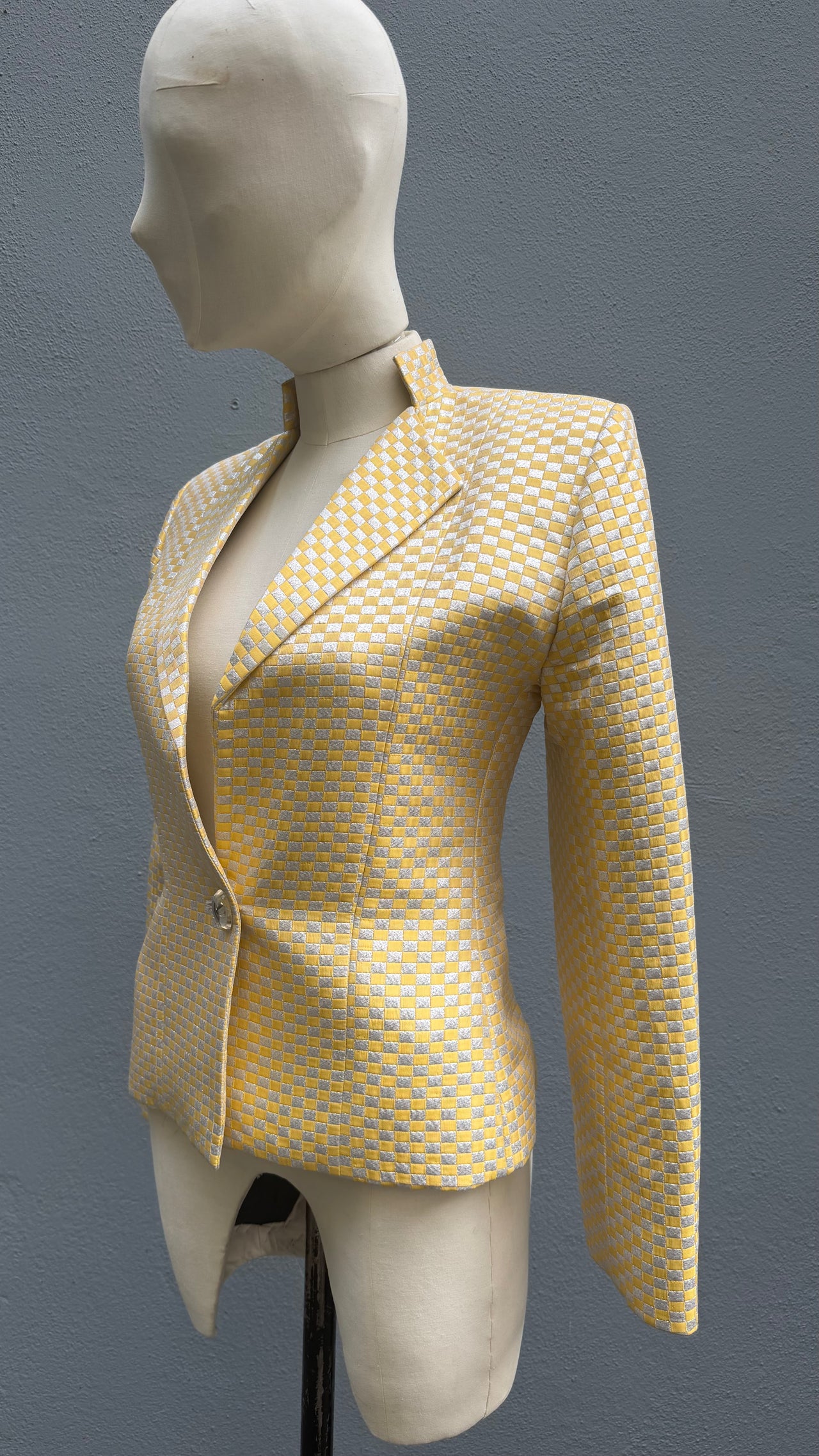 Yves Saint Laurent silver and yellow lame vintage blazer