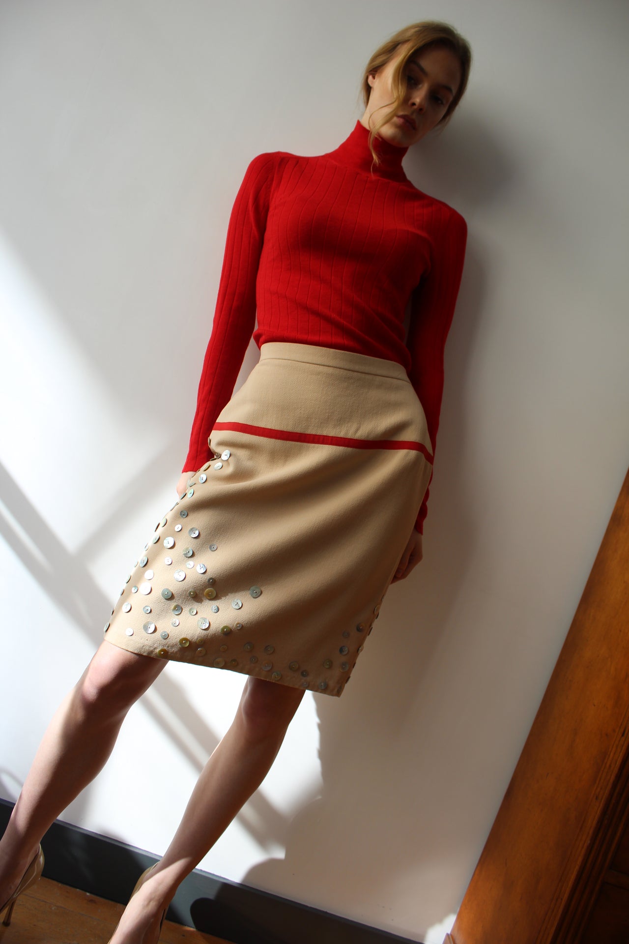 Chanel pear shell appliqué