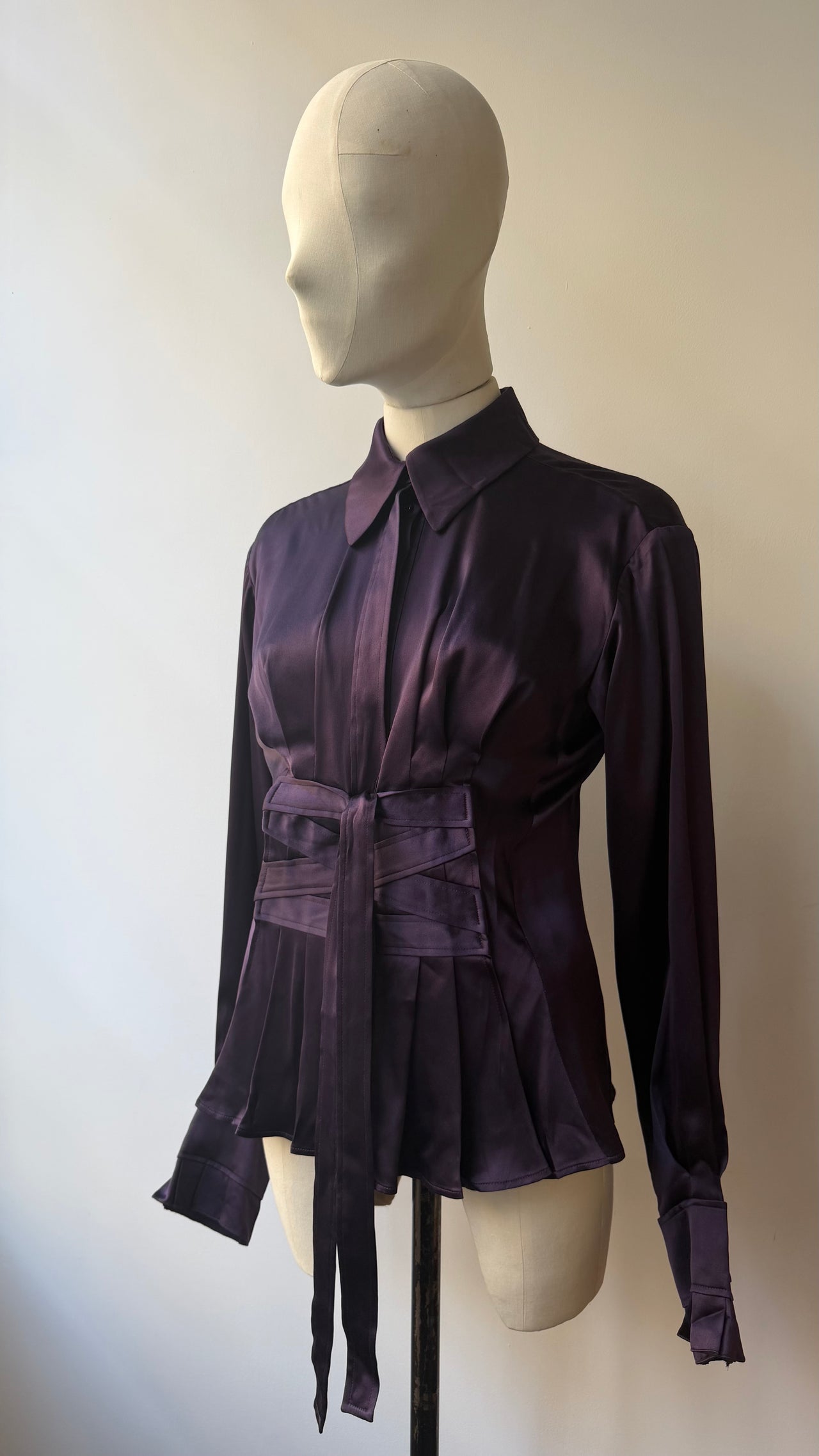 Yves Saint Laurent Rive Gauche early 2000’s purple silk blouse