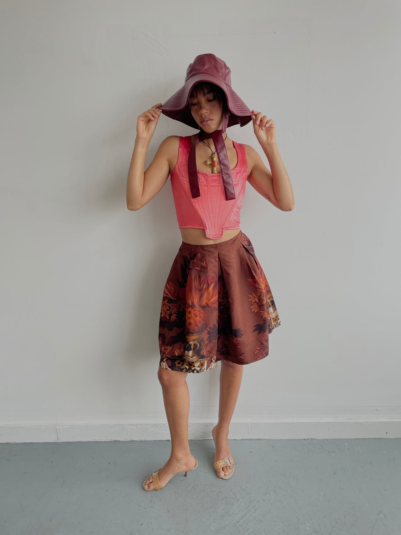 Miu Miu printed silk skirt 40 IT runaway piece