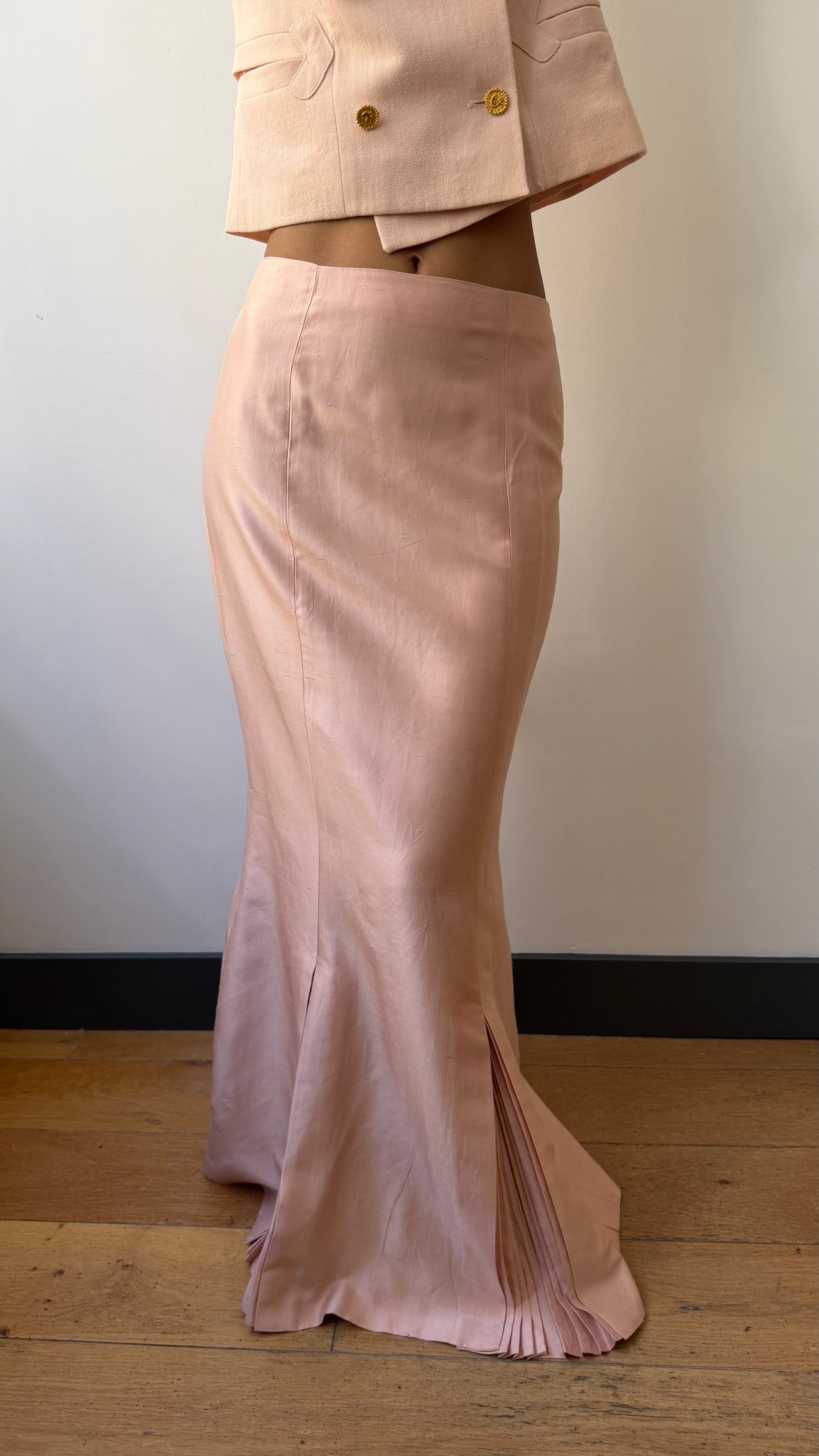 Renato Nucci raw silk maxi mermaid skirt