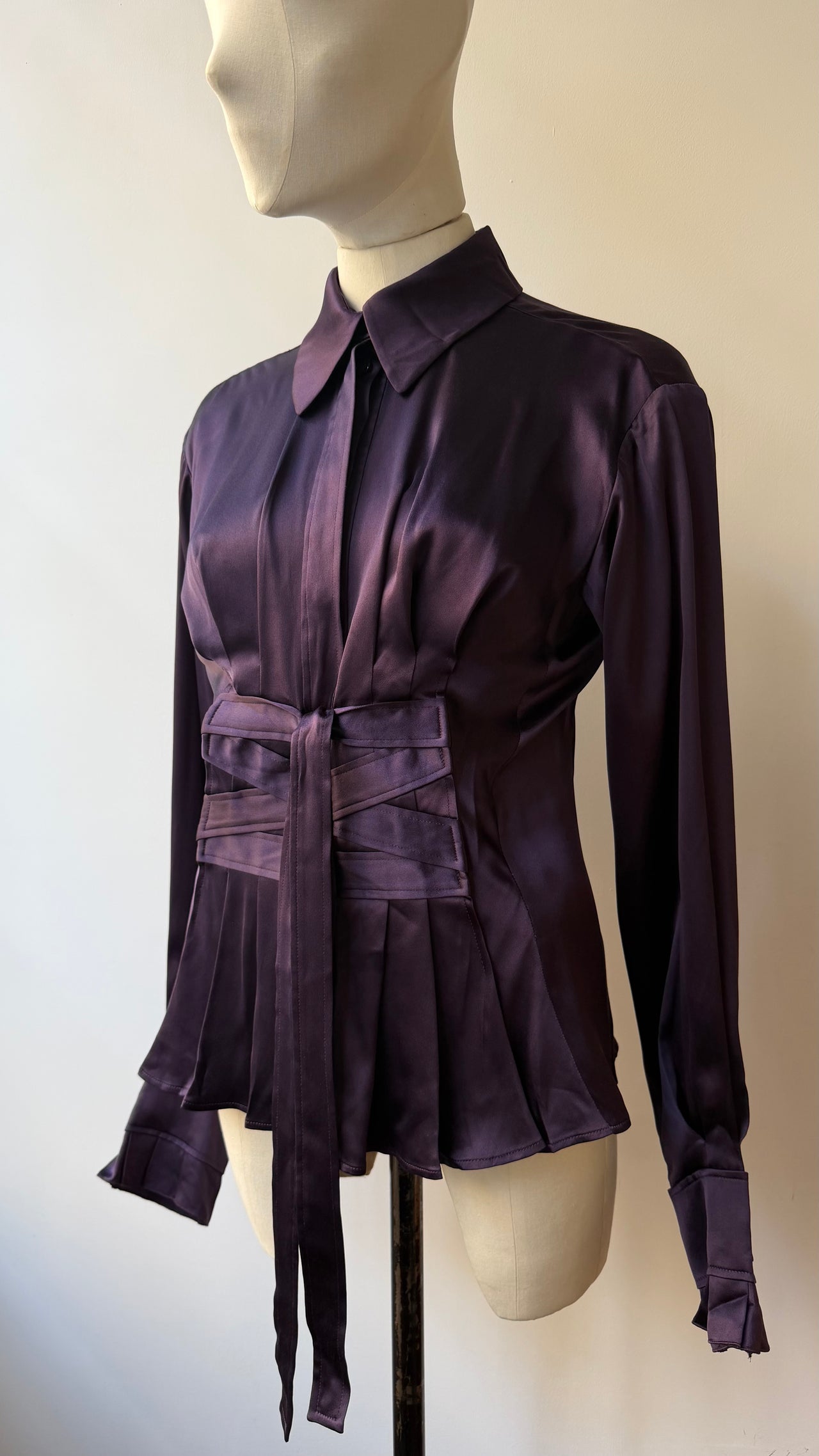 Yves Saint Laurent Rive Gauche early 2000’s purple silk blouse
