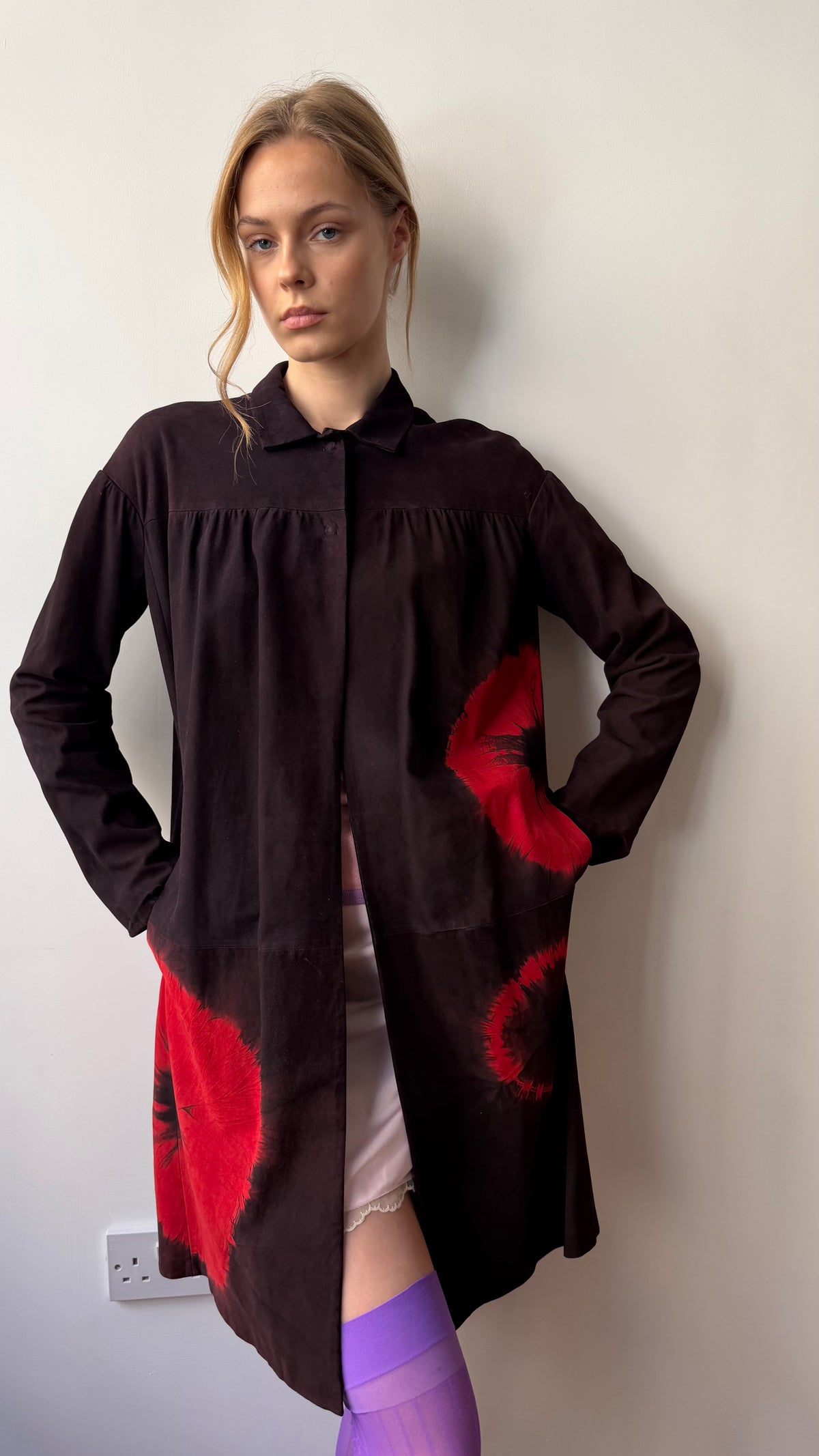 Miu Miu suede printed coat