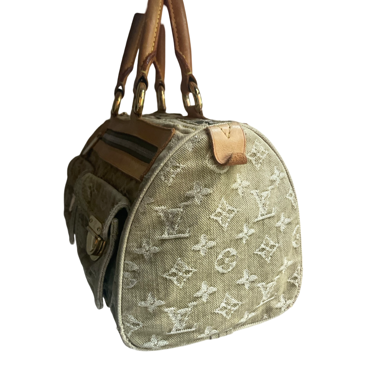 Louis Vuitton Neo Speedy in faded green denim monogram