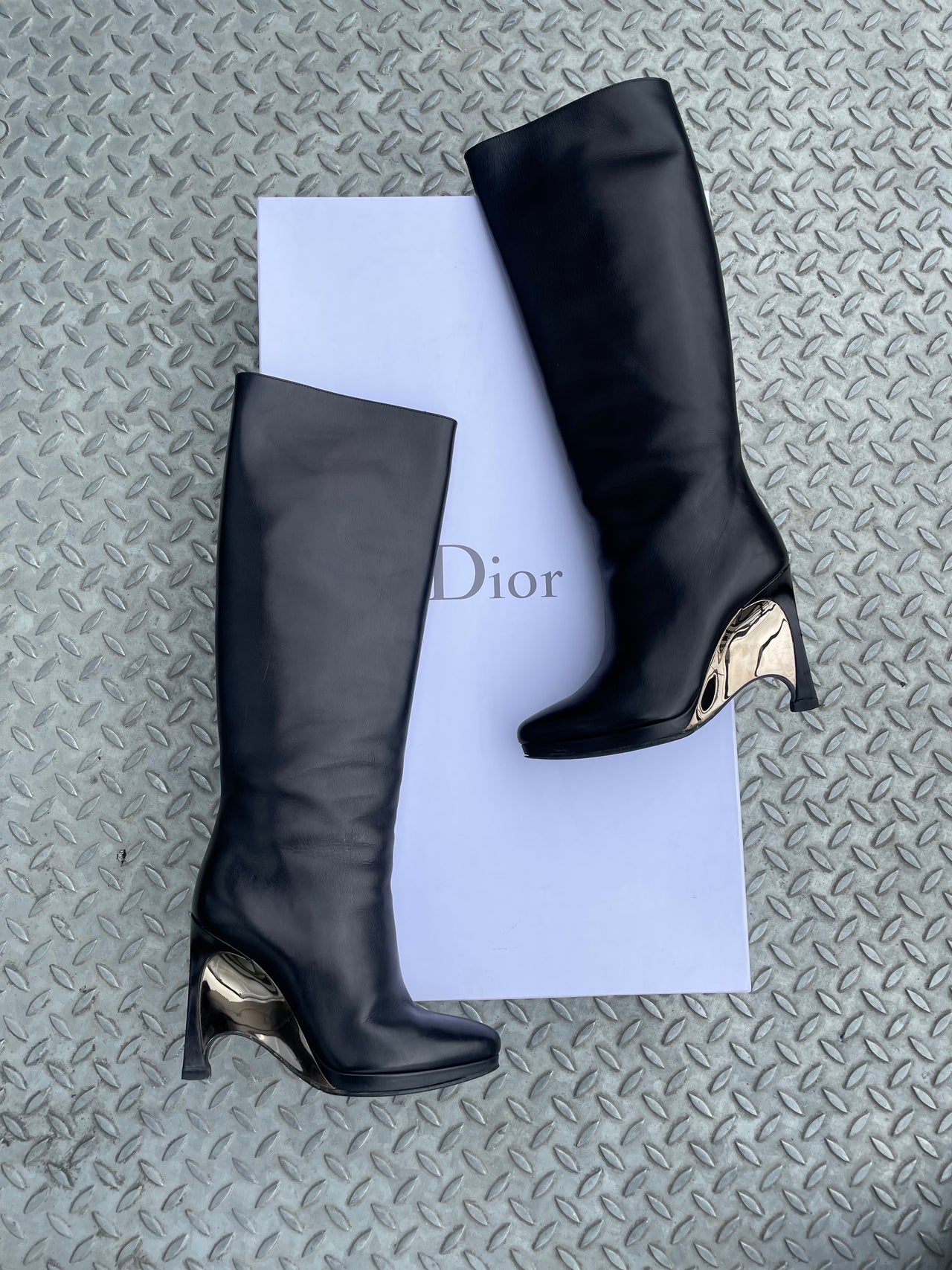 Dior AW2014 mirror wedge boots by Raf Simons 37