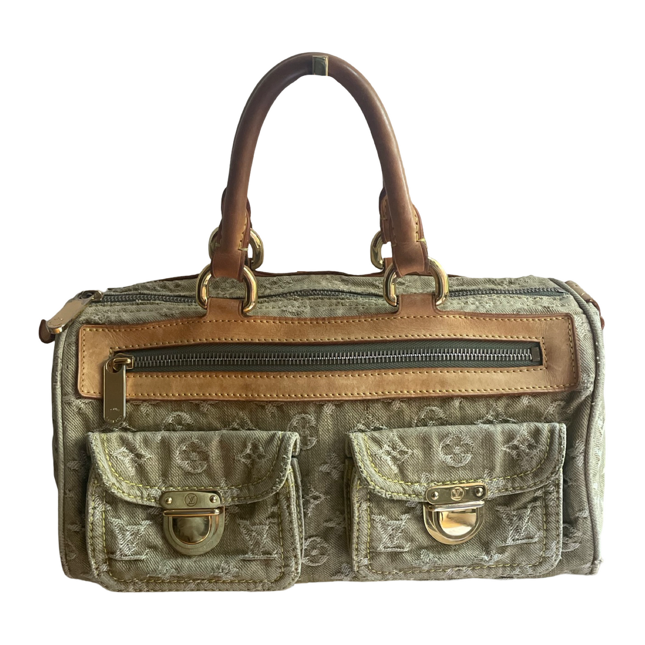 Louis Vuitton Neo Speedy in faded green denim monogram