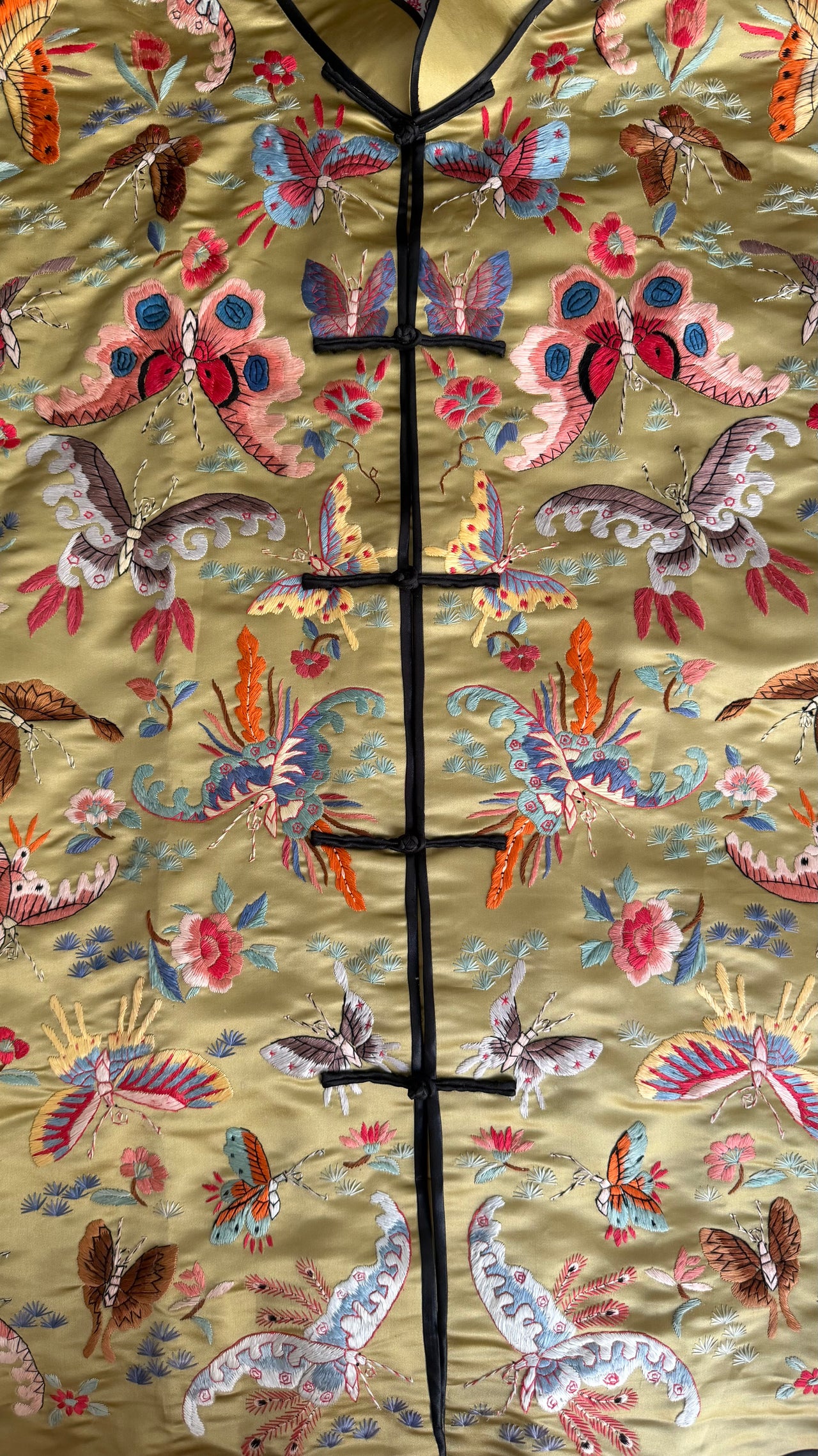 1980’s Mandarin silk butterfly embroidered jacket