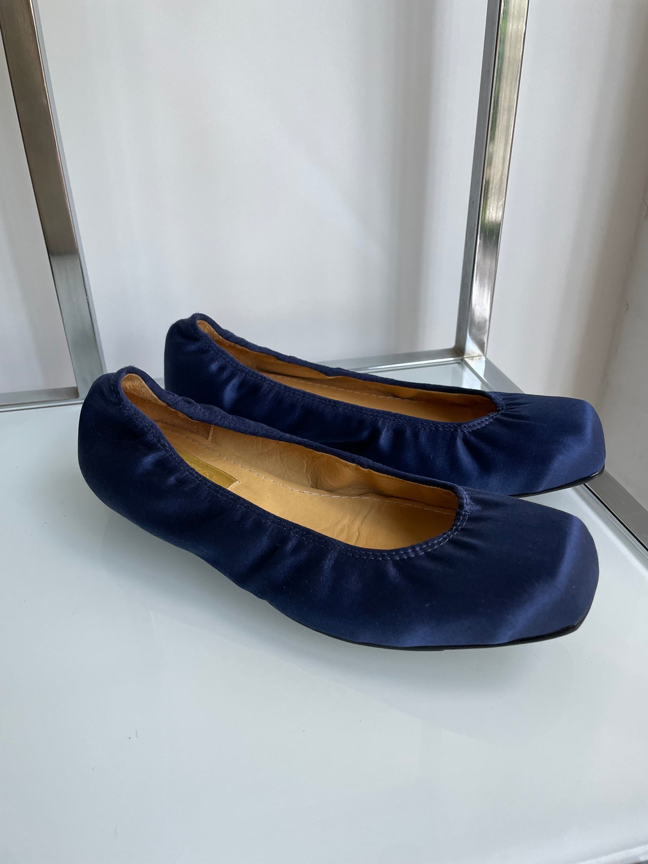 Lanvin pre-owned royal blue silk ballet flats