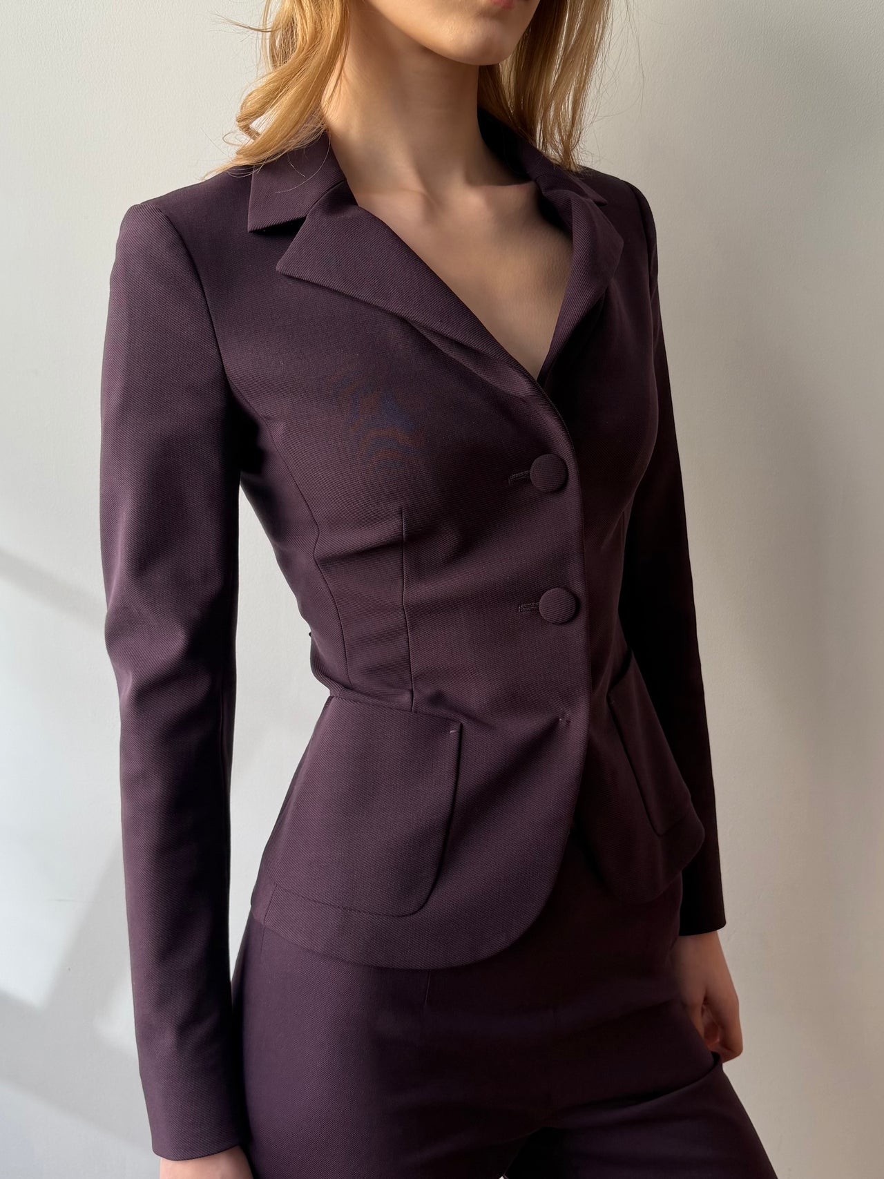Prada 90’s purple plum wool blazer XS