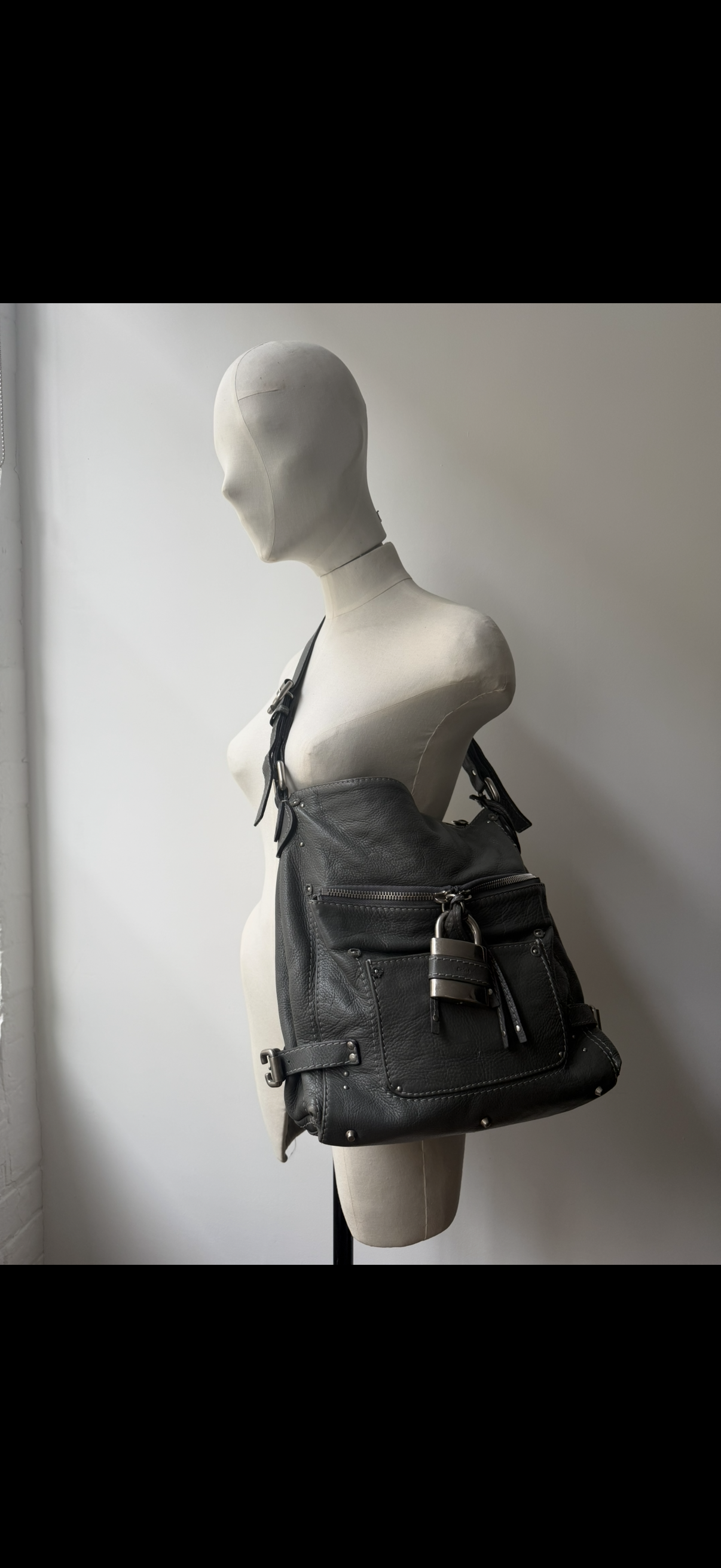 Chloe Paddington grey leather shoulder bag