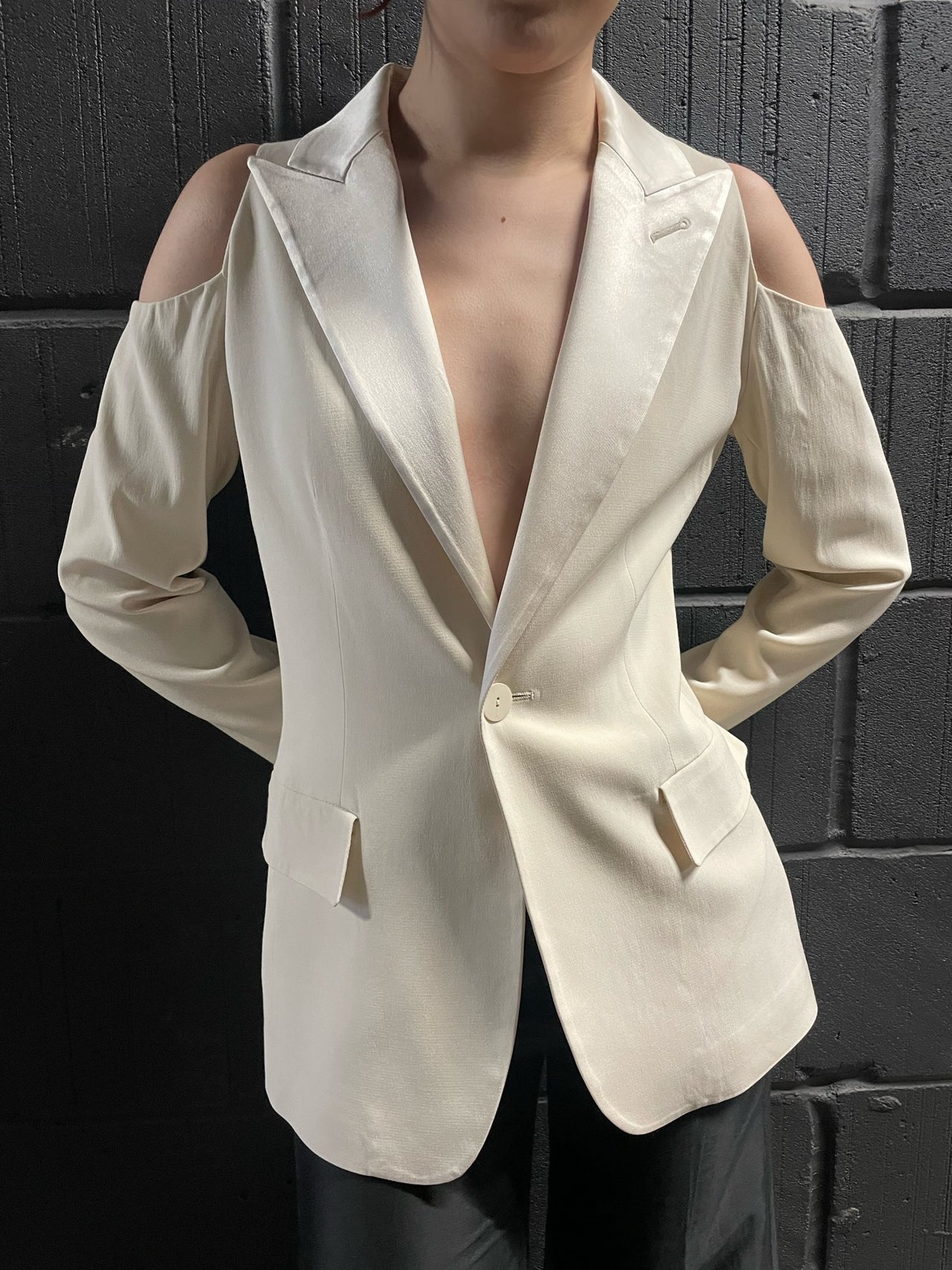 Jean Paul Gaultier Cut-Out White Blazer