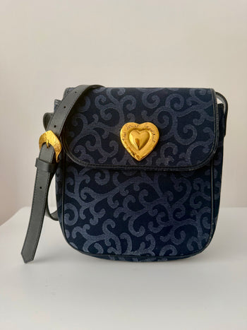 Yves Saint Laurent navy canvas cross-body bag