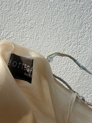 Bottega Veneta 1990’s silk bucket bag with butterfly wire frame