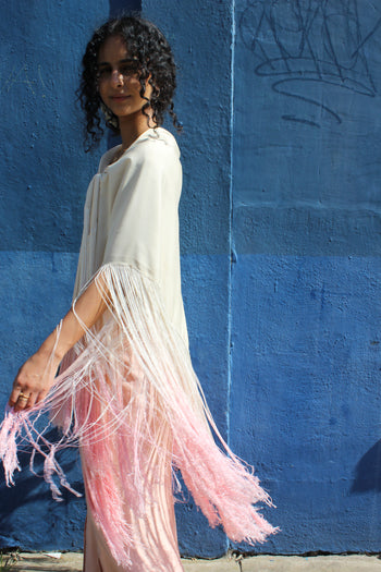 1920’s fringed ombre silk shawl
