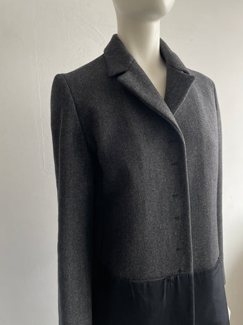 Prada wool & silk magnetic closure coat 42 IT