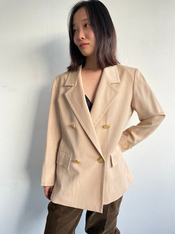 Yves Saint Laurent 90’s double-breasted beige blazer 36 FR