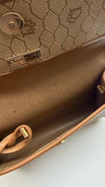 Dior vintage honeycomb coated canvas cross-body bag