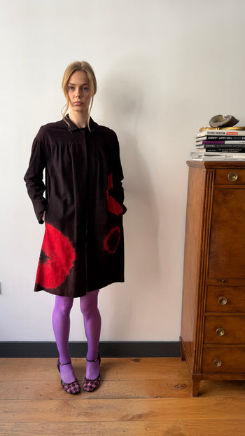 Miu Miu S/S 2013 printed suede leather coat