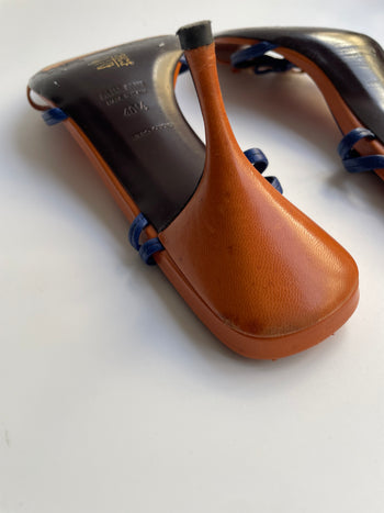 Miu Miu vintage orange strap slingback courts 40.5 IT