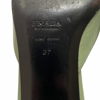 Prada Mary Jane style 90’s green leather flats 37-38 IT