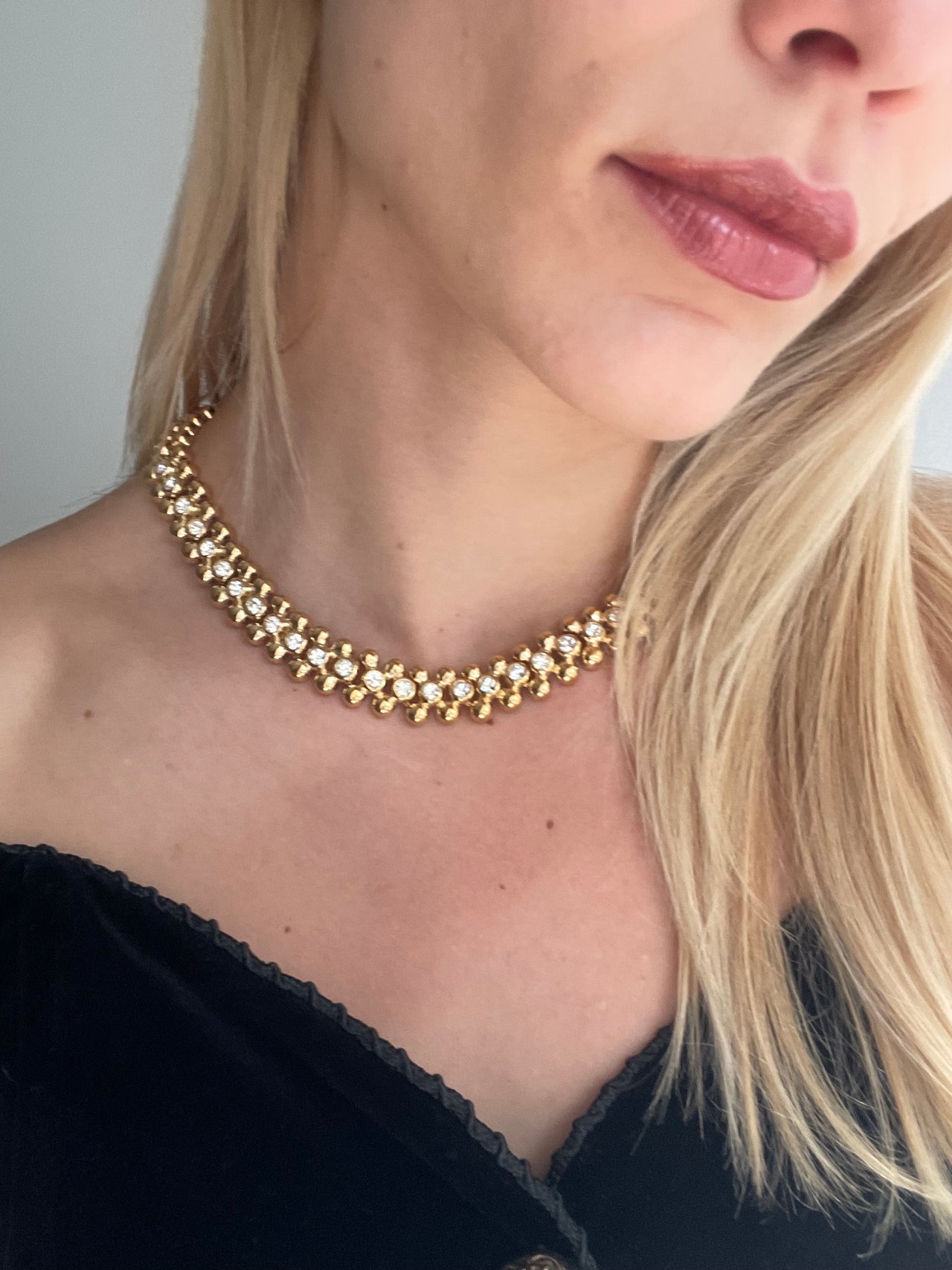 Givenchy 80s diamanté necklace choker