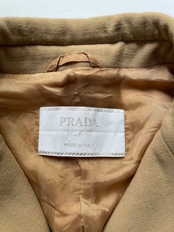 Prada 90s minimalist camel wool jacket blazer