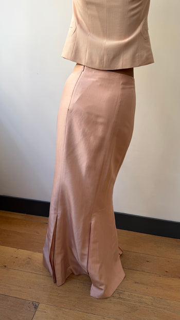Renato Nucci raw silk maxi mermaid skirt