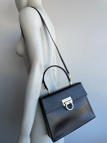 Salvatore Ferragamo Iconic Top-Handle brown leather handbag