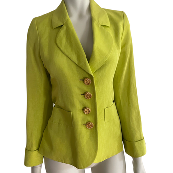 Yves Saint Laurent vintage lime yellow blazer with statement buttons