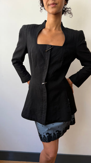 Thierry Mugler 1980’s vintage hourglass linen jacket