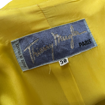 Thierry Mugler 80’s iconic asymmetrical bright yellow jacket