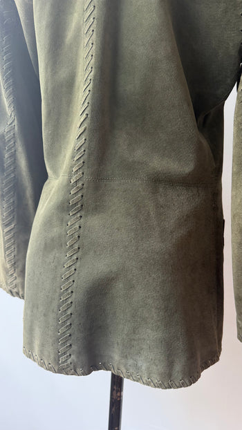 Yves Saint Laurent 1970’s vintage green suede leather jacket