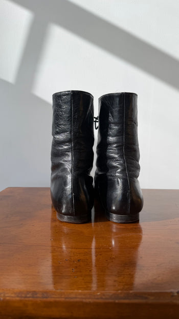 Manolo Blahnik vintage lace-up Victorian style leather boots 37.5