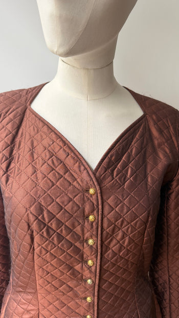 Kenzo 90’s vintage quilted silk copper jacket